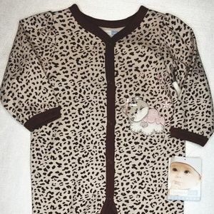 Cheetah print 6 mos little girls Pajamas/ sleeper